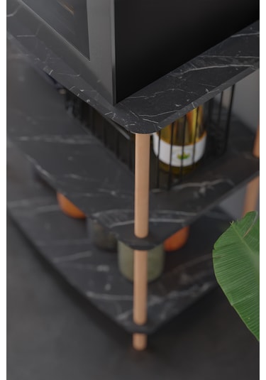 Mutfak Standı Mutfak Rafı Mutfak Bangosu Mikrodalga Dolabı -siyah