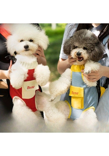 Dono Pet Dört Ayaklı Çanta Dış Mekan Taşıma Çantası Nefes Alabilir Sırt Çantası, Boyut: Xxxl Sarı Beyaz