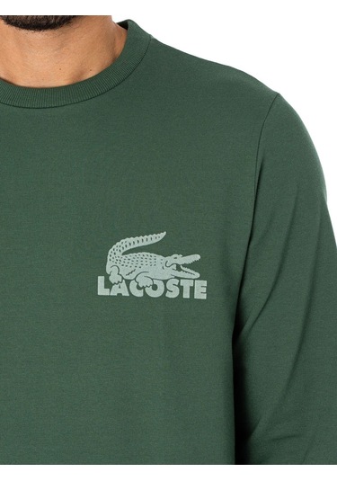 Lacoste Erkek Sweatshırt Sh7477-00-rıv Yeşil