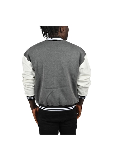 Deepsea Erkek Antrasit İçi Şardonlu Üç İplik Armalı Kolej Ceket Kolej Yaka Mont 2304776 Antrasit