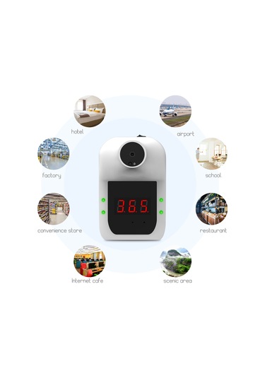 Ruicoo Hgb02 Duvar Takılı Dokunmadan Entegre Isı Ölçer, Hızlı 0.5s Tepki Süresi, Anormal Sıcaklık Alarmı, Ofis/merkez/ev Uygun, Pil Yok