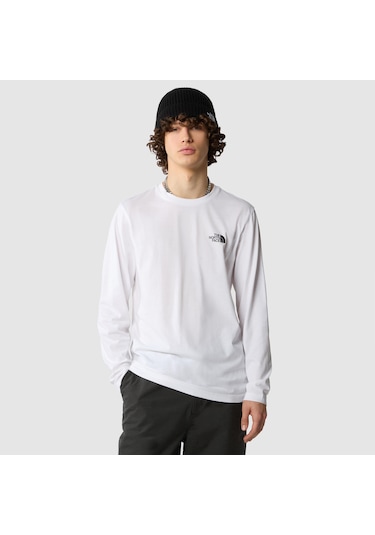 The North Face M L/s Simple Dome Tee Erkek Sweatshirt-28935 - Beyaz
