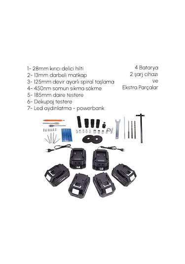 Chelikbei EEA378 Akülü 7'li Set