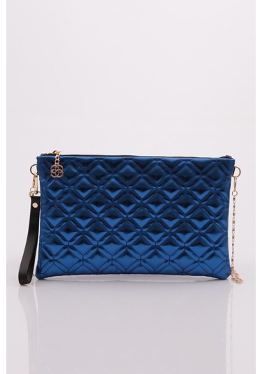 Dgn 4004 Kadin Baklava Dilimi Desenli Çanta 4004-2337-R15035 Saks