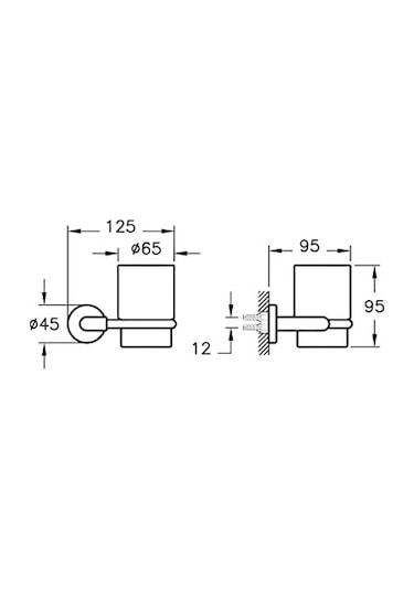Minimax A44780 Diş Fırçalığı, Krom Siyah