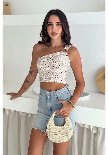 Asprin Fashion Tek Omuz Atlet Krem Krem
