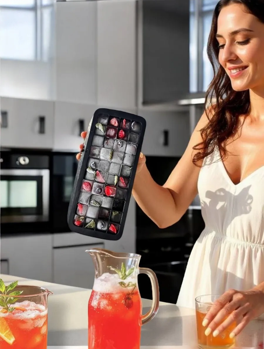 Vesna Krasna Kapaklı Silikon Buz Kalıbı 40 Gözlu 350925201 Çikolata