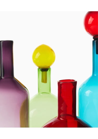 Polspotten Bubbles-bottles 4 Parça Çok Renkli El Işçiliği Cam Sürahi Seti