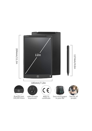 Ultratekno 12" Büyük Boy Dijital Yazı Tahtası Grafik Çizim Tableti