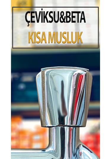 Çevik Su Beta Model Kısa Tip 1/2 İnç Krom Kaplama Pirinç Lavabo Evye Su Musluğu