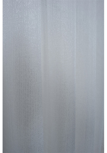 Damla Keten Görünümlü Leno Tül Perde Pilesiz Ekru