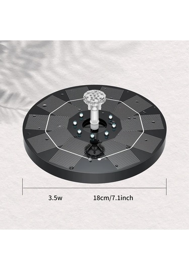 Honeybeeshop 3.5 Watt Renkli Led Işıklı Güneş Enerjili Çeşme Pompası Kuş Banyoları Bahçe Göletleri Ve Havuzlar İçin Lityum Pilli Kolay Kurulum