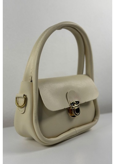 Saphira Arcana Krem Kilit Detaylı El Ve Omuz Çantası Krem