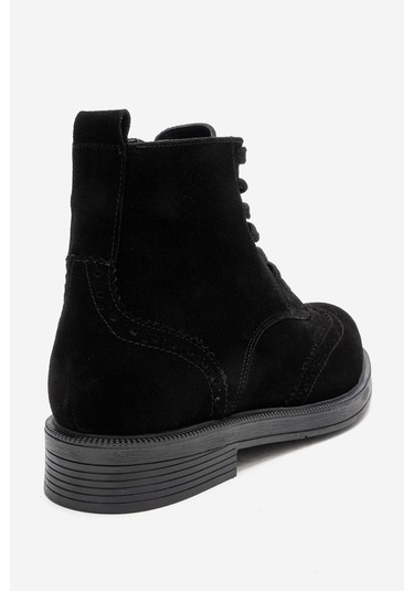 Luvishoes Nelvy Siyah Süet Hakiki Deri Kadın Bot Siyah