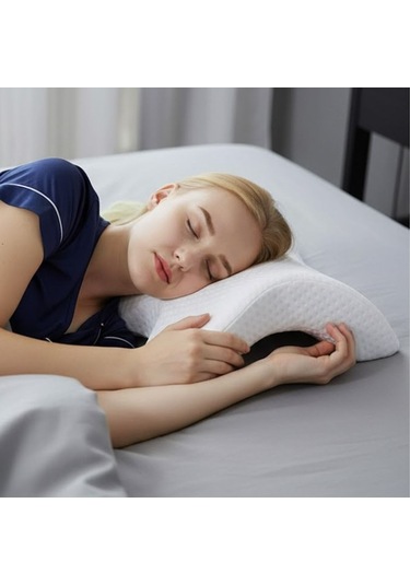 Buffer % 100 Visco Kavisli Ortopedik Yıkanabilir Kumaş Kılıflı Bel Boyun Bacak Ağrıları İçin Yastık Siyah