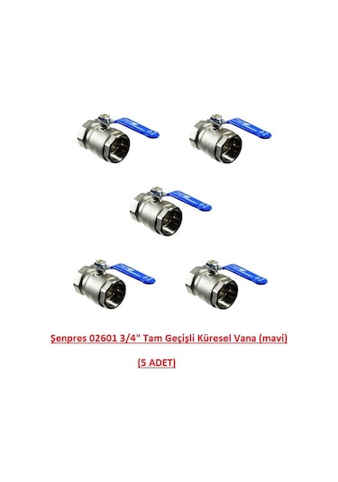 Şenpres 02601 3/4" Tam Geçişli Küresel Vana (mavi) 5 ADET