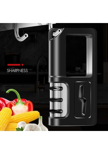 Pazly 2 Adet 3 Aşamalı Mutfak Bıçağı Bileme Taşı Diamond, Abs+paslanmaz Çelik, 19x5x9.5 Cm, Hızlı Keskinleştirme
