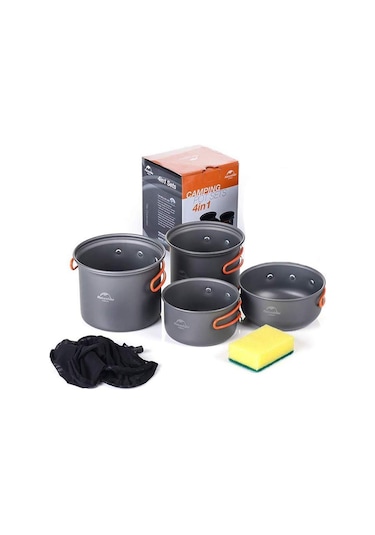 Naturehike 4In1 Kamp Yemek Pişirme  Seti Gri