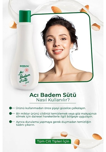 Yüz Temizleme Sütü Aci Badem 215 Ml Şişe