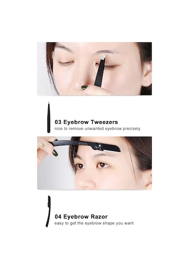 Yifomall Profesyonel Kaş Bakım Seti: Paslanmaz Çelik Makas, Cımbız, Tarak Ve 2'li Fırça İle Hem Kadınlar Hem Erkekler İçin