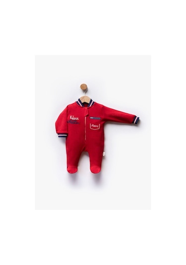 Erkek Bebek Tulum Salopet-500 Kırmızı