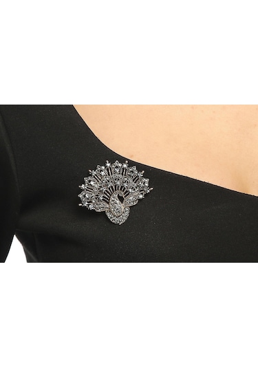 İstanbul'lu Gelin Tavus Kuşu Elmas Montür Broş