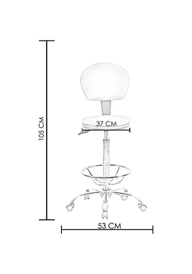 Ofiscombin Döner Tekerli Metal Ayak Arkalıklı Yüksek Bar Tabure Sandalyesi Pembe Deri 00047499855