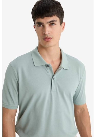 DeFacto Regular Fit Polo Yaka Kısa Kollu Basic Düz Pike Kumaş Tişört C1293AX24SPGR488 DeFacto Regular Fit Polo Yaka Kısa Kollu Basic Düz Pike Kumaş Tişört C1293AX24SPGR488