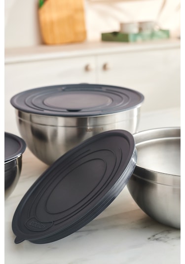 Karaca Kaia 9 Parça Rende Kapaklı Karıştırma Ve Saklama Seti Çelik Gümüş