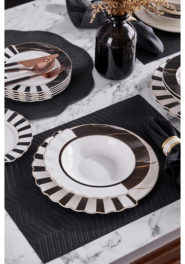 Neva N3275 Marble Plus Hibrit 24 Parça 6 Kişilik Yemek Takımı