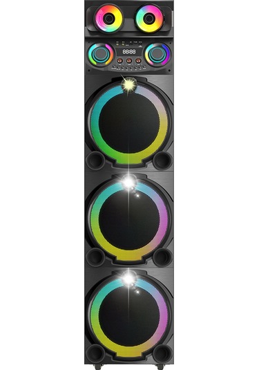 Gd-3127 Dijital Led Göstergeli Mikrofonlu Rgb Tws Üçlü 12 İnç Stereo Bass Kablosuz Karaoke Hoparlör