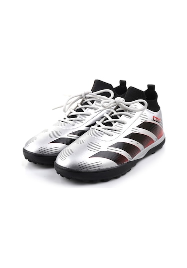 Cool Neymar Erkek Çocuk Çoraplı Halı Saha Spor Ayakkabı Gümüş