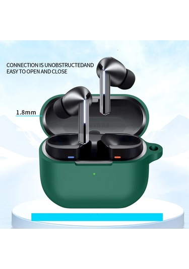 Samsung Galaxy Buds 3 / Galaxy Buds 3 Pro Uyumlu Silikon Kılıf+ Kanca Lila