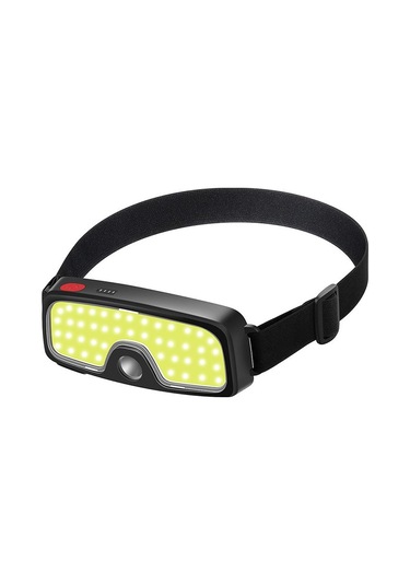 Usb Şarj Çift Işık Kaynağı Cob Far Balıkçı Işığı Açık Kafaya Monte El Feneri Led Far Çalışma Işığı Kamp Lambası Siyah