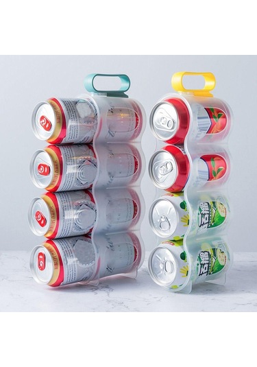 Yer Tasarruflu İçecek Kutusu Bira Şişesi İçecek Tutucu Buzdolabı Saklama Düzenleyici Kutu Saklama Rafı Turuncu