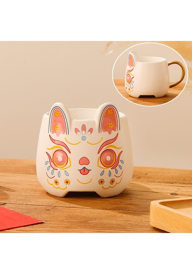 Suntek Tavşan Şekli Kahve Fincanları Süt Yoğurt Ofis Beyaz