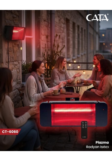 Cata Plazma Dış Mekan Radyant Isıtıcı Kumandalı Isı Ayarlı