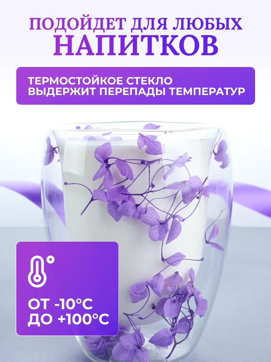 Miland Home Çiçek Desenli Çift Tabanlı Kupa 296746215 Violet