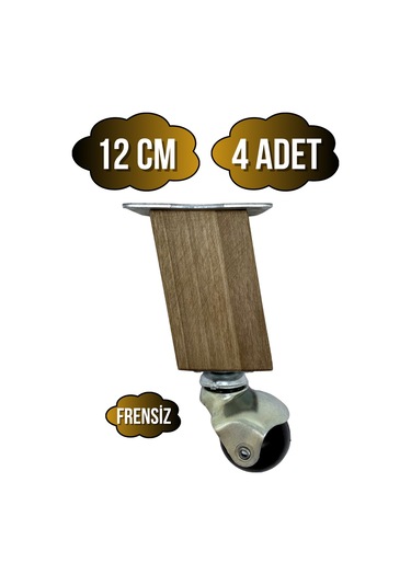 Kale Ahşap Eğimli Top Tekerli Ayak Mobilya Sehpa Tekerli Ayağı 12cm 4 Adet K. Ceviz Ceviz Ağacı Ceviz