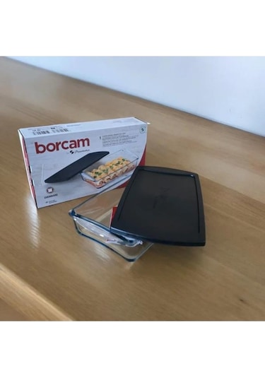 Paşabahçe 59864 Siyah Kapaklı Dikdörtgen Borcam Fırın Tepsisi Siyah