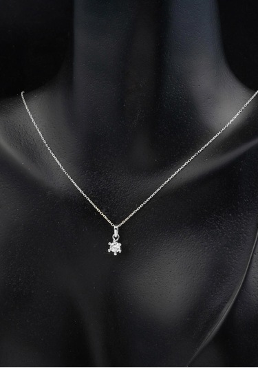 Bilezikci 14 Ayar Altı Tırnaklı Tektaş Kolye Küpeli Set