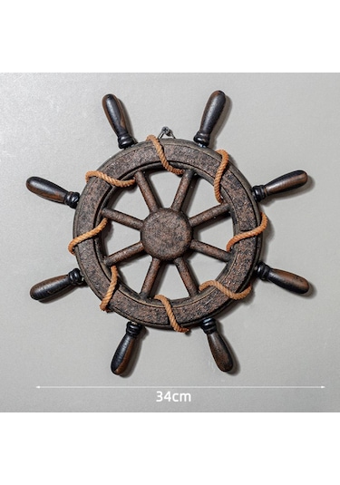 Homyl Tekne Dümen Duvar Heykel Otel Asılı Net32x3x32cm-olmadan