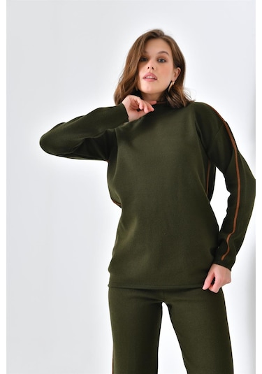 Ftz Women Kadın Çizgili İkili Takım Haki 20563-haki Haki