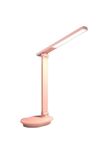 Cbtx Tb-88swk Kısılabilir Dokunmatik Led Masa Lambası, Kablosuz Telefon Şarj Cihazı, Usb İle Çalışan Çalışma Işığı - Pembe