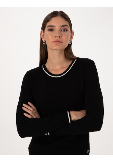 Pierre Cardin Kadın Siyah Kazak /triko 50315910-vr046 Siyah