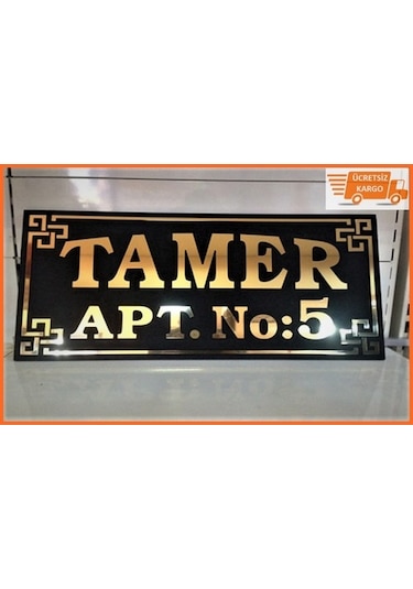 Isme Özel Pleksi Apartman Isimliği - Dilediğiniz Renkte Ve Ölçüde