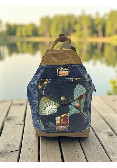 Kaliteli Küçük Boy Tek Gözlü Vintage Salaş Disayn Sırt Günlük Gezi Trekking Çantası S Boy 19cmx32cm Mavi