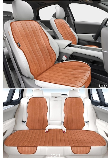 Bod Vodina Serisi Tay Tüyü Cepli Oto Koltuk Minder Seti Koltuk Koruma Kılıfı Ön Arka Set Taba