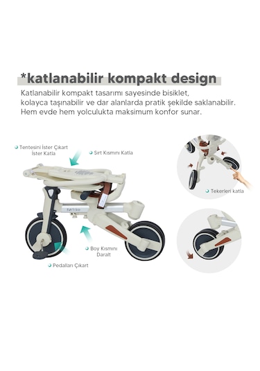 Huggy 6in1 Funtrike Siyah 3 Tekerlekli Bebek Bisikleti