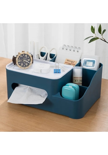 Pembe-l-çok Fonksiyonlu Doku Kutusu Kapağı Uzaktan Kumanda Tutucu İle Kırtasiye Durumda Ev Banyo Yatak Odası Masaüstü Kozmetik Organizatör